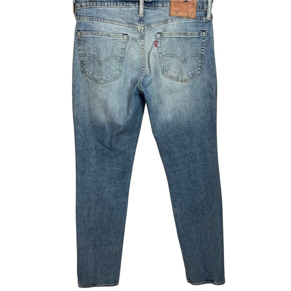 Levi's 511 Slim Fit Jeans Mens 33x32 Blue Denim Cotton Stretch Straight Workwear - Picture 3 of 9